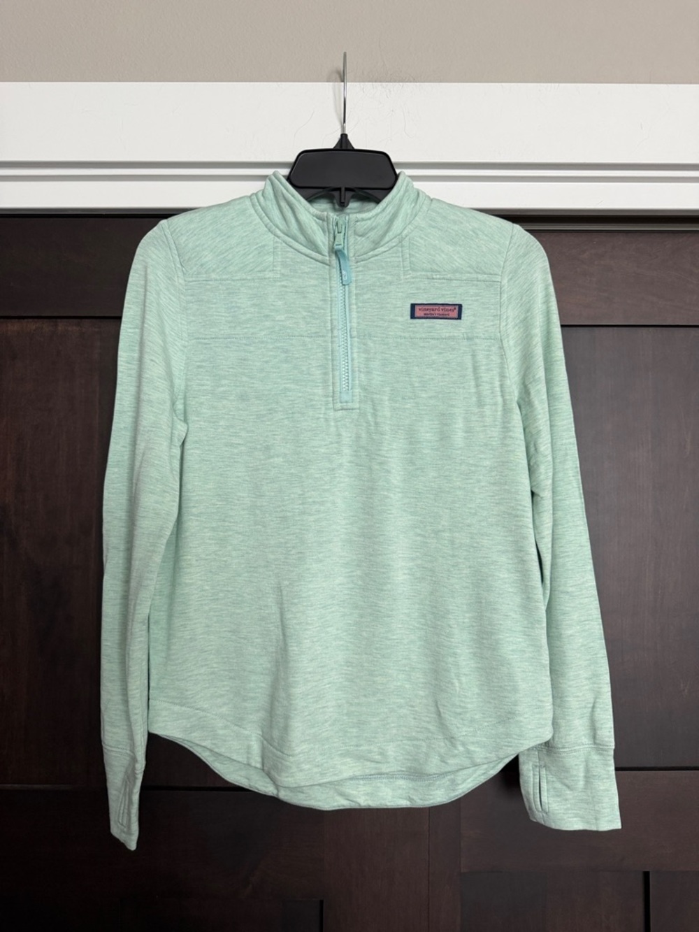 Vineyard Vines Dreamcloth Shep Quarter Zip Shep Long sleeve in Aqua Medium 12/14